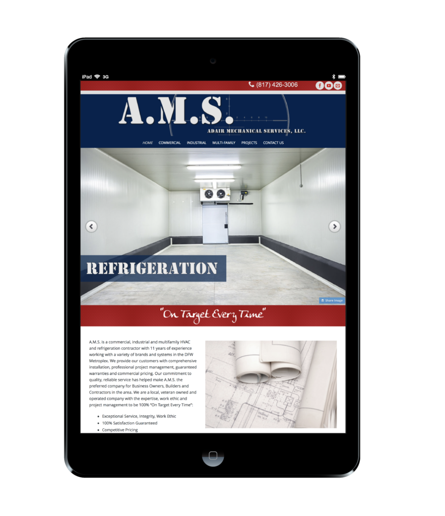 A.M.S. Mechanical Website Design Black Ipad