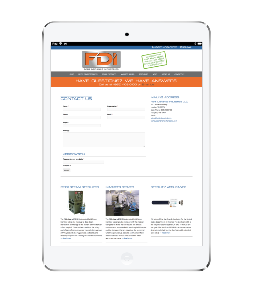 FDI Website Design White Ipad